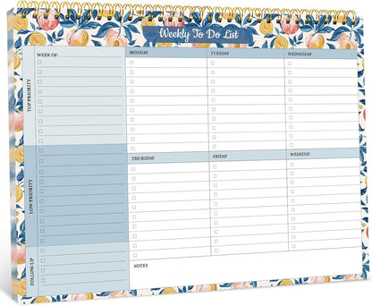 Taja Weekly To Do List Notepad with 52 Undated Sheets（8.5"×11"）- Weekly Desk Planner for Women & Man, Work and Home -1 Pack Violet Dream