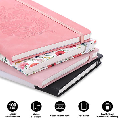Thboxes 80 Sheets Lined Journal Notebook, 5.7" X 8.3" Hardcover Executive Notebook for Student Worker Women Men, Notepads Journals for Writing Travel & Organization, Nurses Week Gifts, Pink