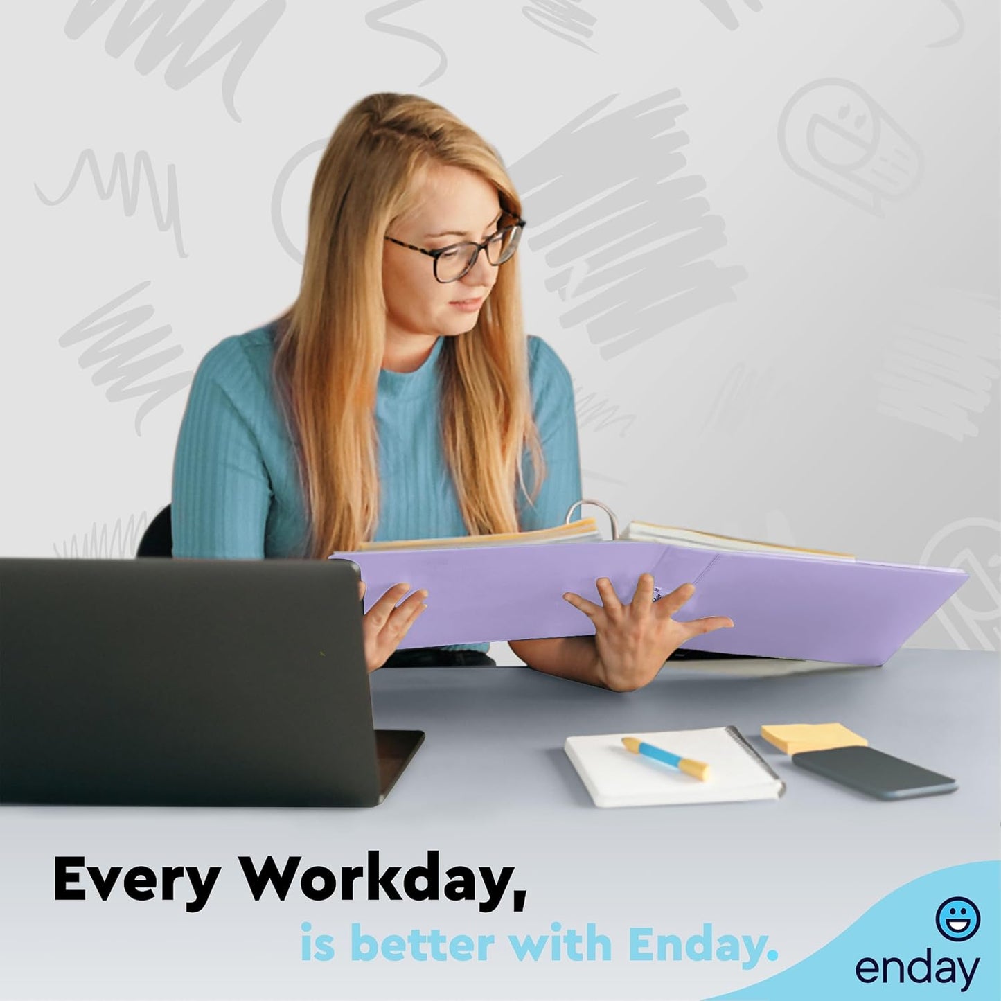 Enday 1.5 Inch Binder, Green - 1.5 Inch 3 Ring Binder, Round Ring Pastel with Clear View Cover for Letter Size 8.5 x 11'' Paper & 2 Inside Pockets, Ideal for School Supplies, Office, and Home