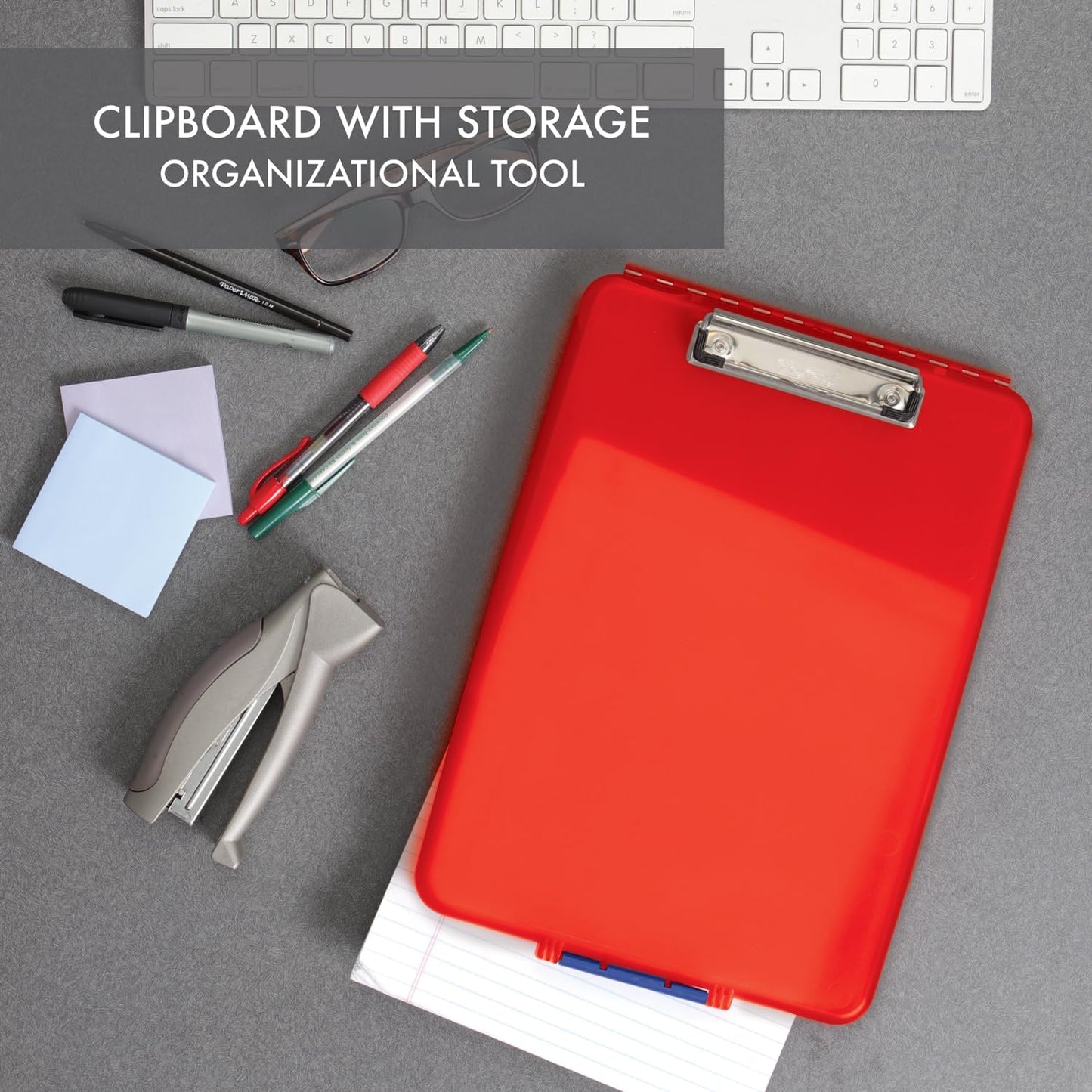 Dexas Slimcase Storage Clipboard, Black