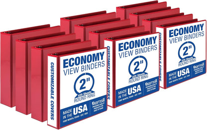 Samsill 1.5 Inch 3 Ring Binders, Economy Round Ring, Clear View Cover, 325 Sheet Capacity - for School, Home, Office - White, 4 Pack