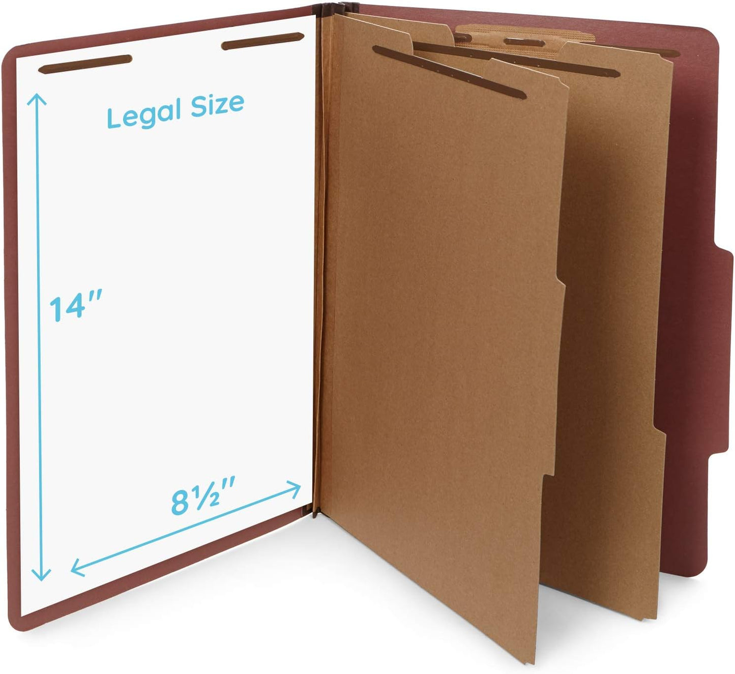 10 Blue Legal Size Classification Folders - 2 Divider 2 Inch Tyvek expansions - Durable 2 Prongs Designed to Organize Standard Law Client Files, Office Reports - Legal Size, 8 3/4 x 14 3/4, 10 Folders
