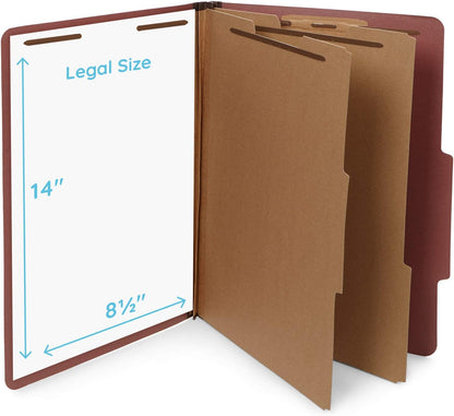 10 Blue Legal Size Classification Folders - 2 Divider 2 Inch Tyvek expansions - Durable 2 Prongs Designed to Organize Standard Law Client Files, Office Reports - Legal Size, 8 3/4 x 14 3/4, 10 Folders