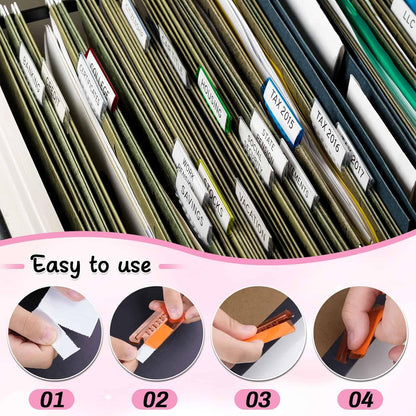 File Folder Tabs, Selizo 100 Sets Hanging File Folder Labels 2" Tabs and Inserts for Hanging Files
