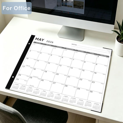 Desk Calendar 2026, KOPEESY 22" x 17" Large Desk Calendar, 18 Mouths From January 2026 to June 2027, Desktop Calendar with Notes and Thick Paper for Home, Office and School