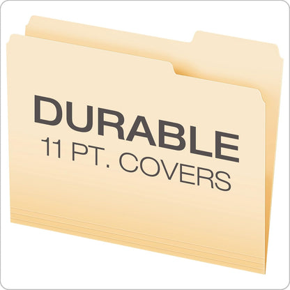 Pendaflex File Folders, 100 Pack, Durable Manila Folders, Letter Size (8.5" x 11"), 3 Top Tabs for Easy Labeling, Everyday Filing Essential for Offices, Classrooms & Home Document Organization