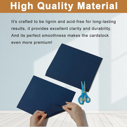 Silunkia 100 Sheets White Cardstock 5 Assorted Sizes Craft Paper, 200gsm/75lb White Card Stock Certificates Paper for DIY Cards Making, Business Cards, Wedding Invitations, School Crafting, Menus