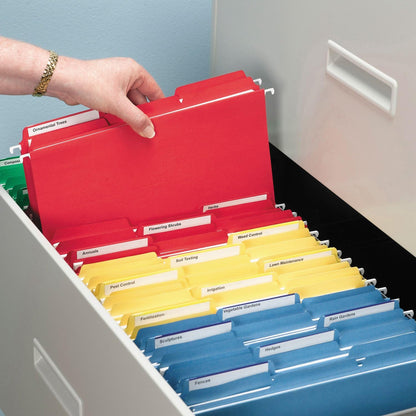 Smead Interior File Folder, 1/3-Cut Tab, Letter Size, Aqua, 100 per Box, Expandable File Folders for Filing Cabinet