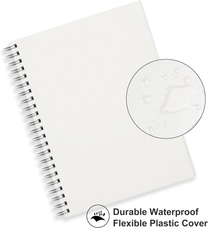 RETTACY Blank Journal Notebook, 3-Pack, 160 Pages per Pack, A5 Medium Size (5.7'' × 8.3''), 100 GSM Thick Paper, Spiral-bound, Flexible Plastic Cover, for Sketching, Drawing, Painting