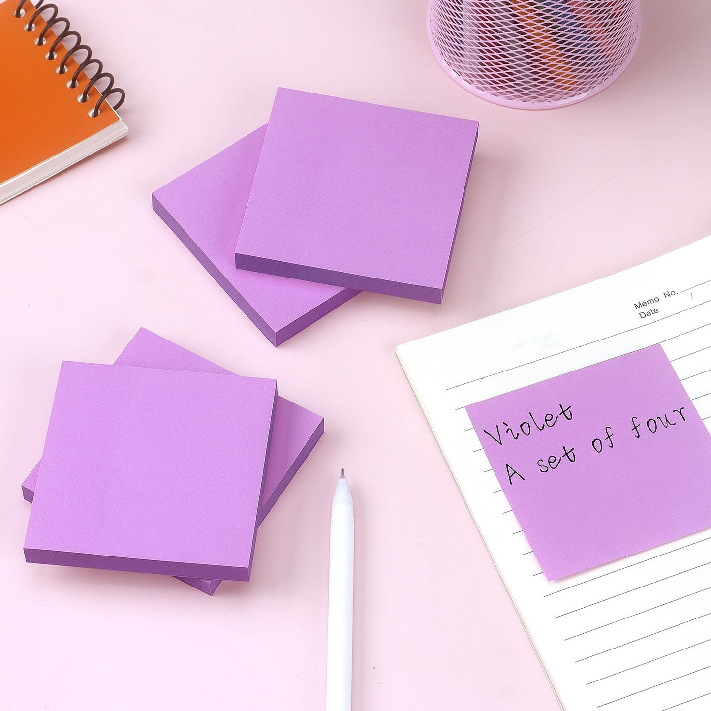 Sticky Notes 3x3 Self-Stick Notes Bright Colors Sticky Notes 4 Pads 100 Sheets/Pad (Yellow)