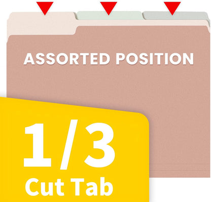SUNEE Manilla Folders Letter Size (8.5 x 11 inches), 250 Per Box, 1/3 Cut Tab for Easy Labeling and Organization, Durable Standard Paper for Home, Office, School Filing