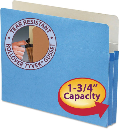 Smead File Pocket, Straight-Cut Tab, 1-3/4" Expansion, Letter Size, Redrope, 25 per Box (73214)