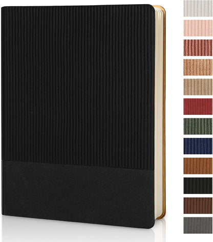 Lined Journal Notebook for Work College Ruled Note Book 5.79"x8.27"A5 PU Leather Daily Journaling 216 Pages for Women Men Writing Home School Supplies Business (Dark Green)