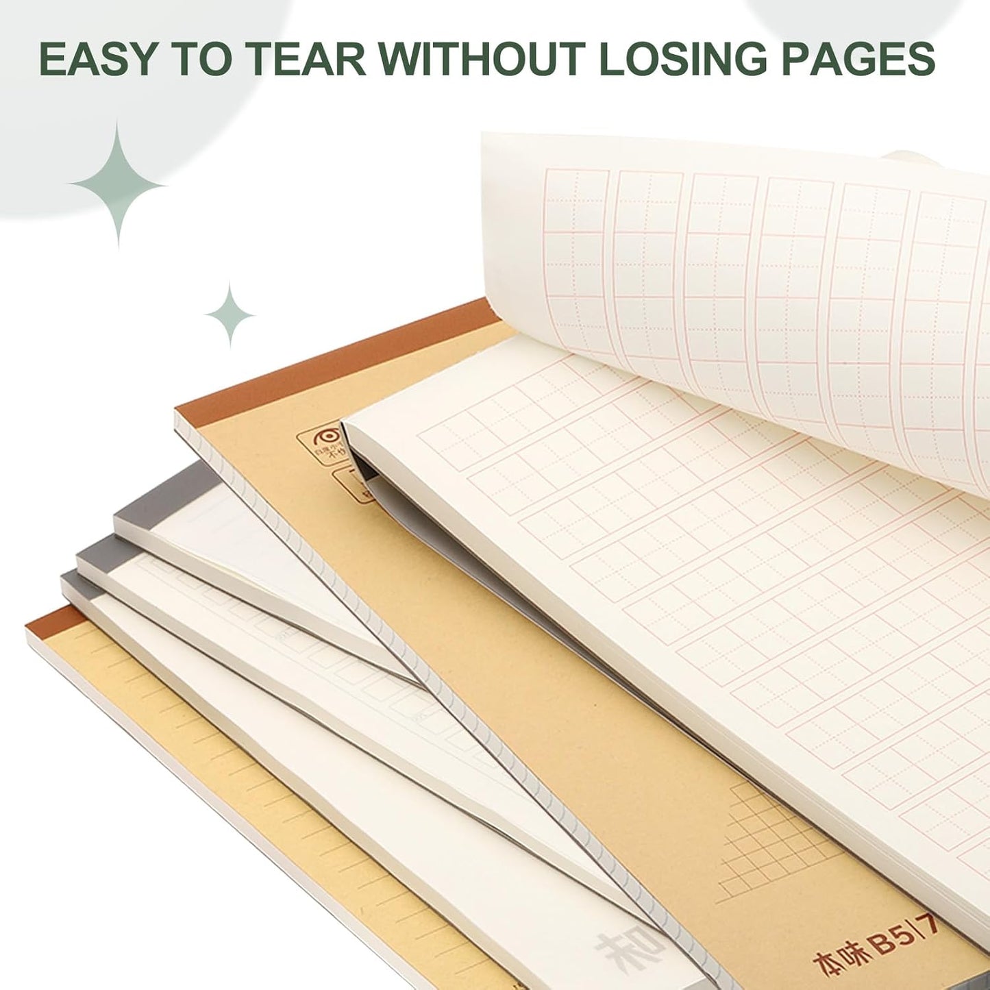 M&G 7x10 Note Pads, 6 Pack B5 Legal Pads 70 Sheets Notepads Writing Pad Graph Grid Chinese Memo Paper Tablet Kraft Cover for Work Writing Note Taking Chinese