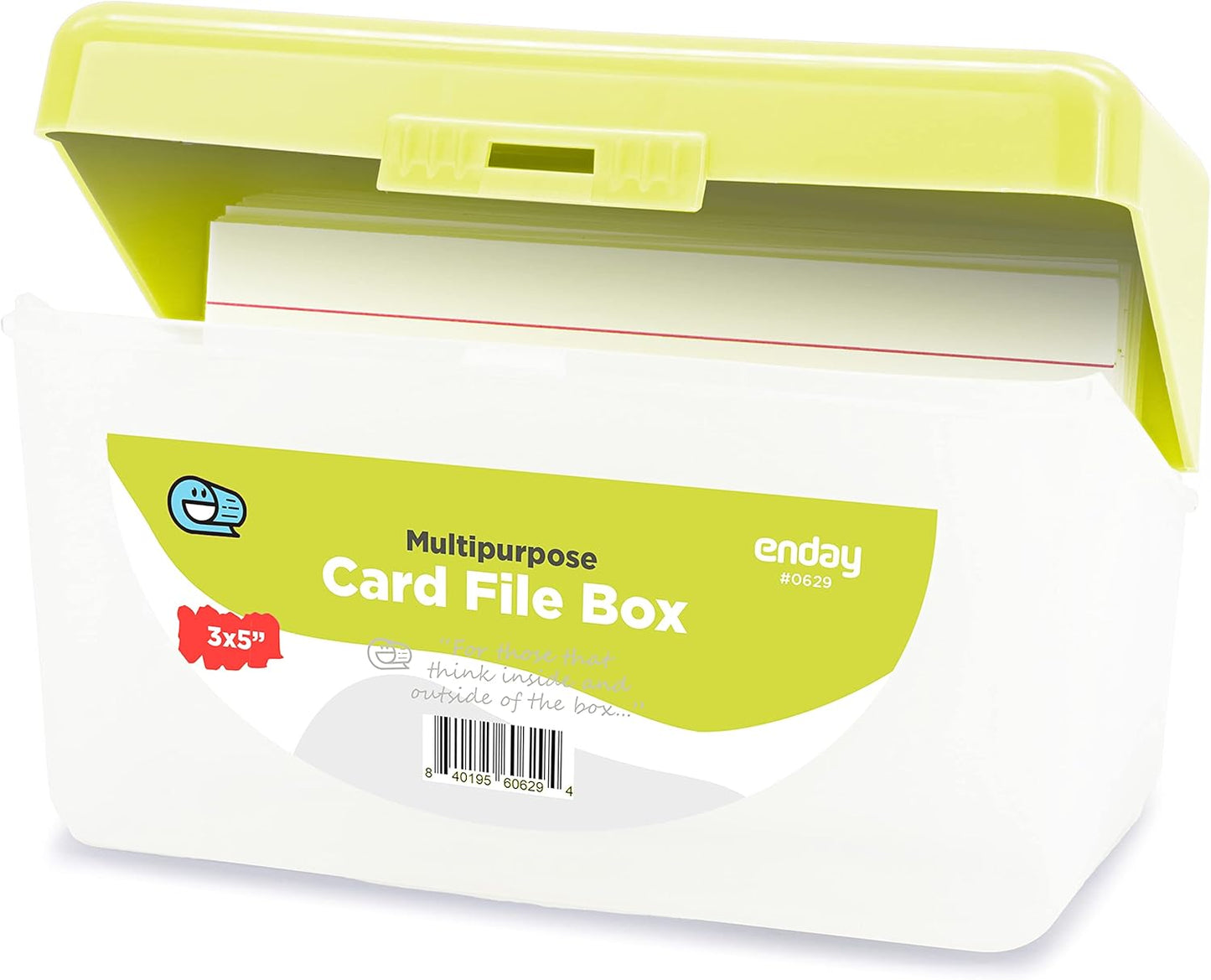 Enday Index Card Holder Pink, 3x5 Note Flash Card Organizer Case, Index Card File w/flip top, Notecard Recipe, Holder, Holds 250 Cards, Also Available in Purple, Red, Green, Blue, Grey (1 PC)