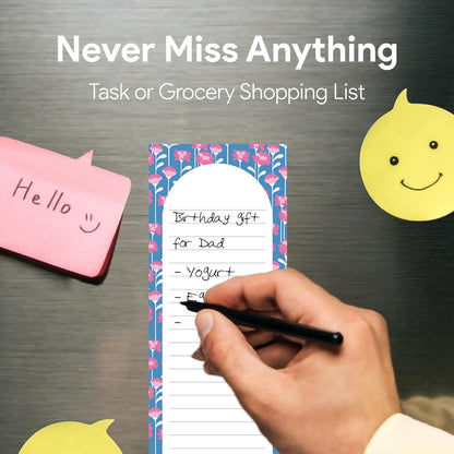 8 Magnetic Notepads – Notepads for Grocery List, Shopping List, To-Do List, Reminders -Strong Magnetic Back- Memo Notepad with Realistic Fruit Designs | 25 Sheets per Pad 7.5 x 3.5 inch (8 Pack)
