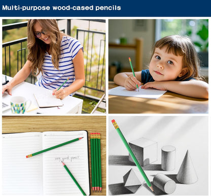 Adhere 25pcs Woodcase Pencils with Eraser Premium Pre-Sharpened Hexagon Graphite 2B pencils ideal for home, office writing including a Free Sharpener(Pink・25pcs)