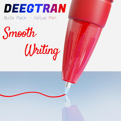 deegtran Pens Bulk, 30 Pack No Bleed Black Ink Click Pens with Soft Grip, Wholesale Retractable Ballpoint Pens for Office School, Medium Point Smooth 1.0MM