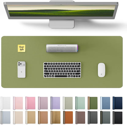 YSAGi Leather Desk Pad Protector, Office Desk Mat, Large Mouse Pad, Non-Slip PU Leather Desk Blotter, Waterproof Laptop Desk Writing Pad for Office and Home (23.6" x 13.8", Eggshell) - Colors B