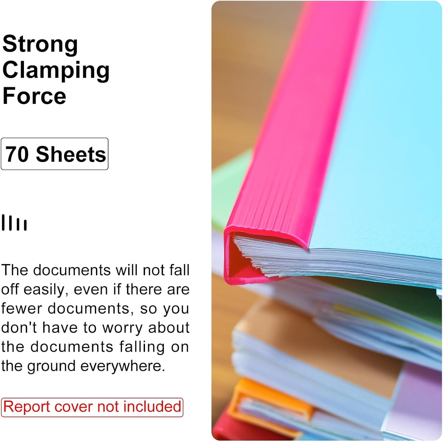PATIKIL 30Pcs Binding Bars, 10mm Binding Bars Slide Grip 70 Sheets Capacity A4 Size Report Binder Triangle Presentation Binder for Report Cover Resume, White
