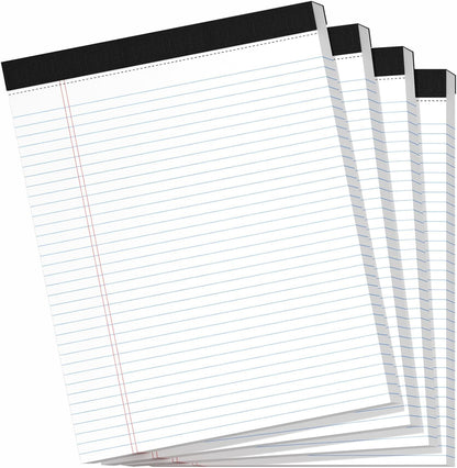 24 Pack Legal Pads 8.5" x 11", Wide Ruled Writing Notepads, 50 Sheets/Pad, Perforated Pages, 1200 Sheets Lined Paper for School Office Supplies