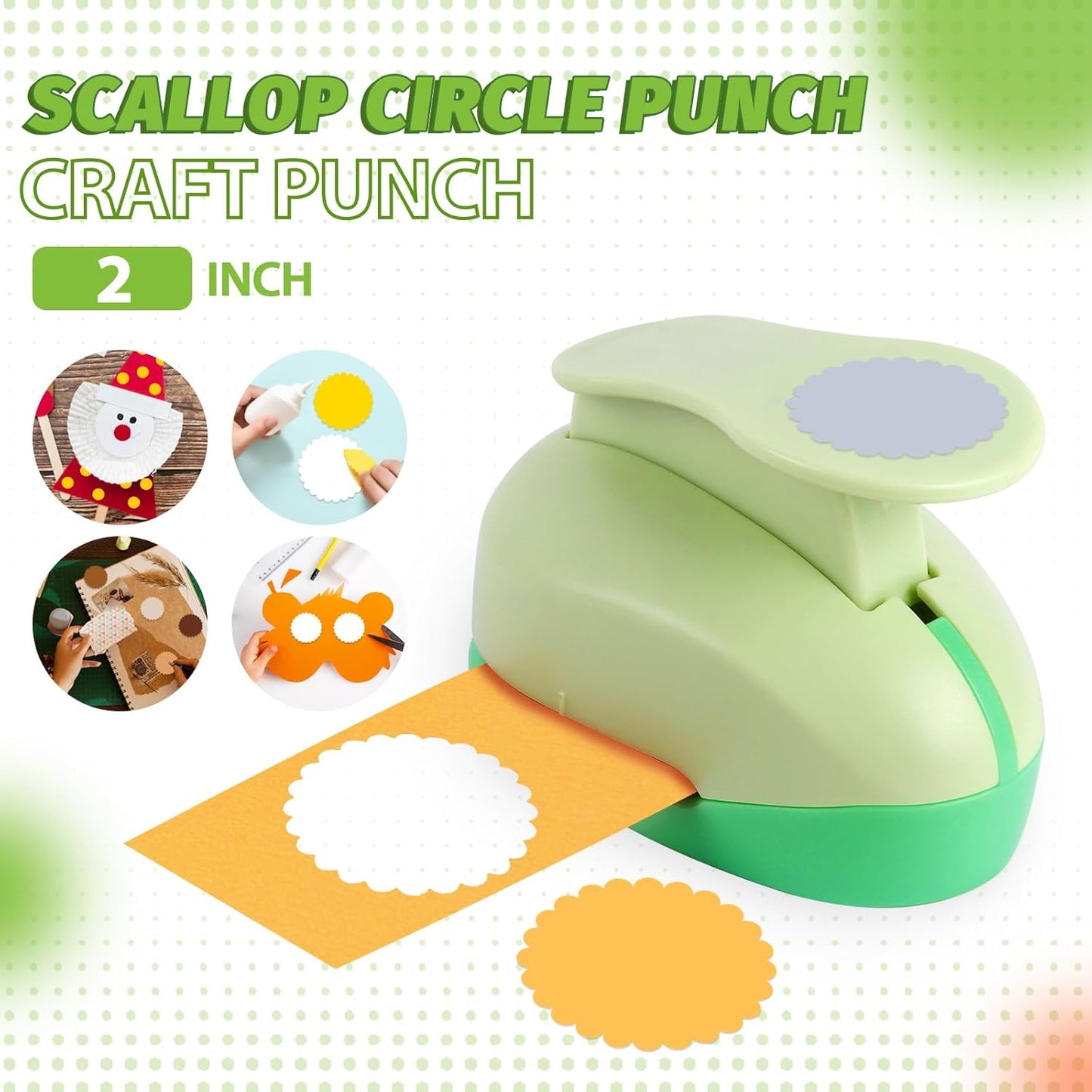 UCEC 2 Inch Circle Punch, Paper Punch, 2 Inch Hole Punch, Circle Hole Punch Cutters for Paper Crafts DIY Handmade Crafting Scrapbook Tools Cards Arts Fun Projects