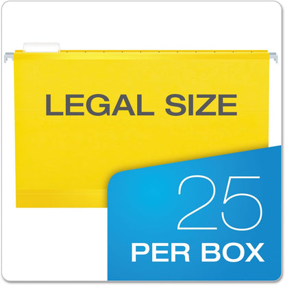 Pendaflex Extra Capacity Reinforced Hanging File Folders, 2", Legal Size, Red, 1/5 Cut, 25/BX (4153x2 RED)