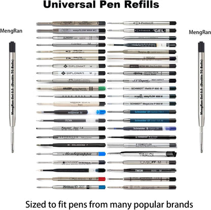 MengRan 3.9'' Ballpoint Ink Pen Refills for Click Pens,1mm Medium Tip,Compatible with Parker Pen Refill,Pack of 10 (Black Ink)