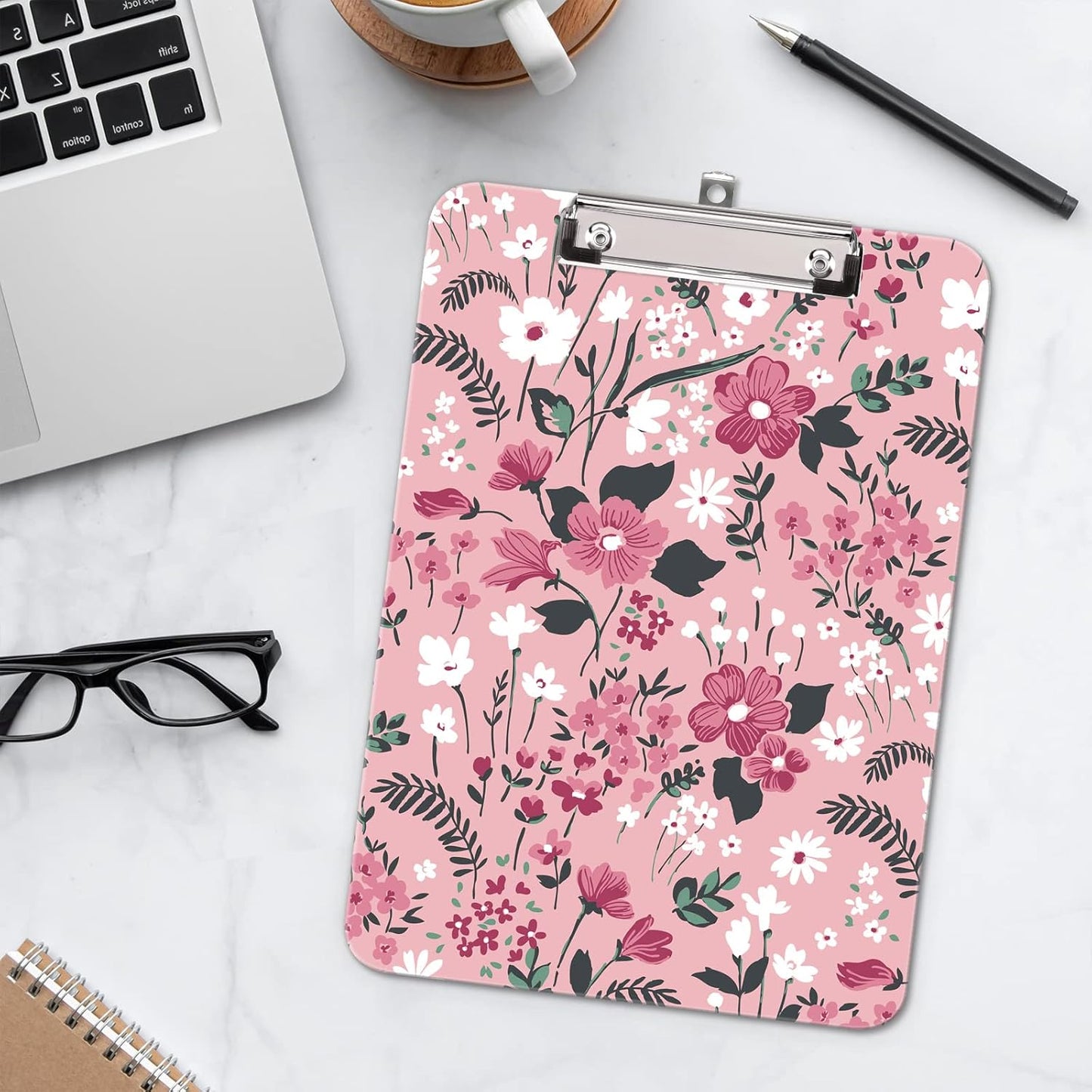 Hongri Plastic Cute Clipboard, Letter Size for Students, Teacher, Woman and Kids, Low Profile Clip, Decorative Pattern, Size 9 x 12.5 in, Dream Marble