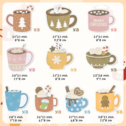Xqumoi 30 Pack Teacher Sticky Notes - Funny Coffee Cup Self Sticky Notepads Writing Memo Pads for Teacher Appreciation Back to School Office Supplies Coffee Lover Gift Party Favors Goodies Bag Fillers