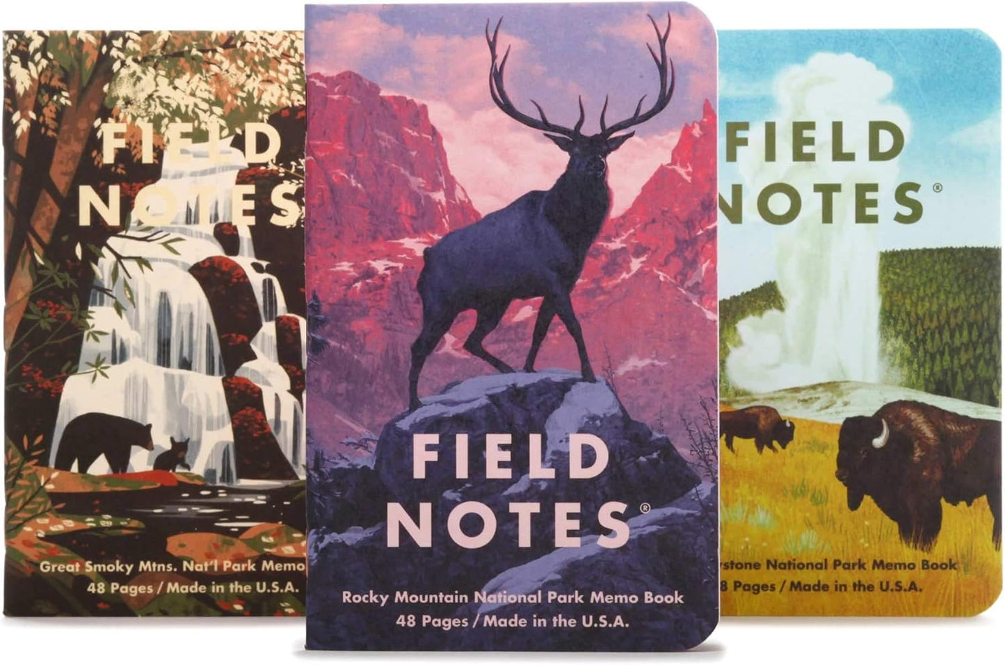 Field Notes: Original Kraft 3-Pack - Mixed Paper (1 Graph/Grid, 1 Ruled/Lined, 1 Plain/Blank) Memo Books - 48 Page Pocket Notebooks - 3.5" x 5.5"