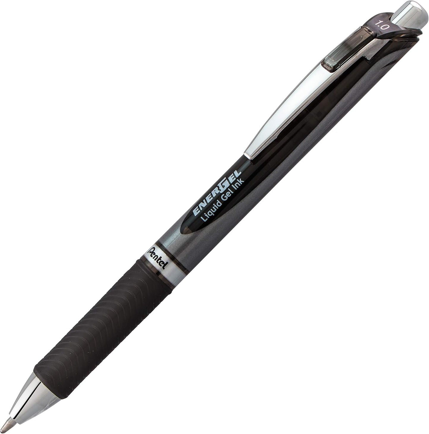 Pentel EnerGel RTX Retractable Liquid Gel Pen, (1.0mm), Bold Line, Metal Tip, Black Ink, Pack of 3 (BL80BP3A)
