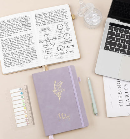 Lined Journal Notebook for Women Men, A5 Hardcover Leather Journals for Writing, 200 Pages Thick Paper, Daily Journal Notebook for Work, School, Note Taking, Business, Travel, College Ruled