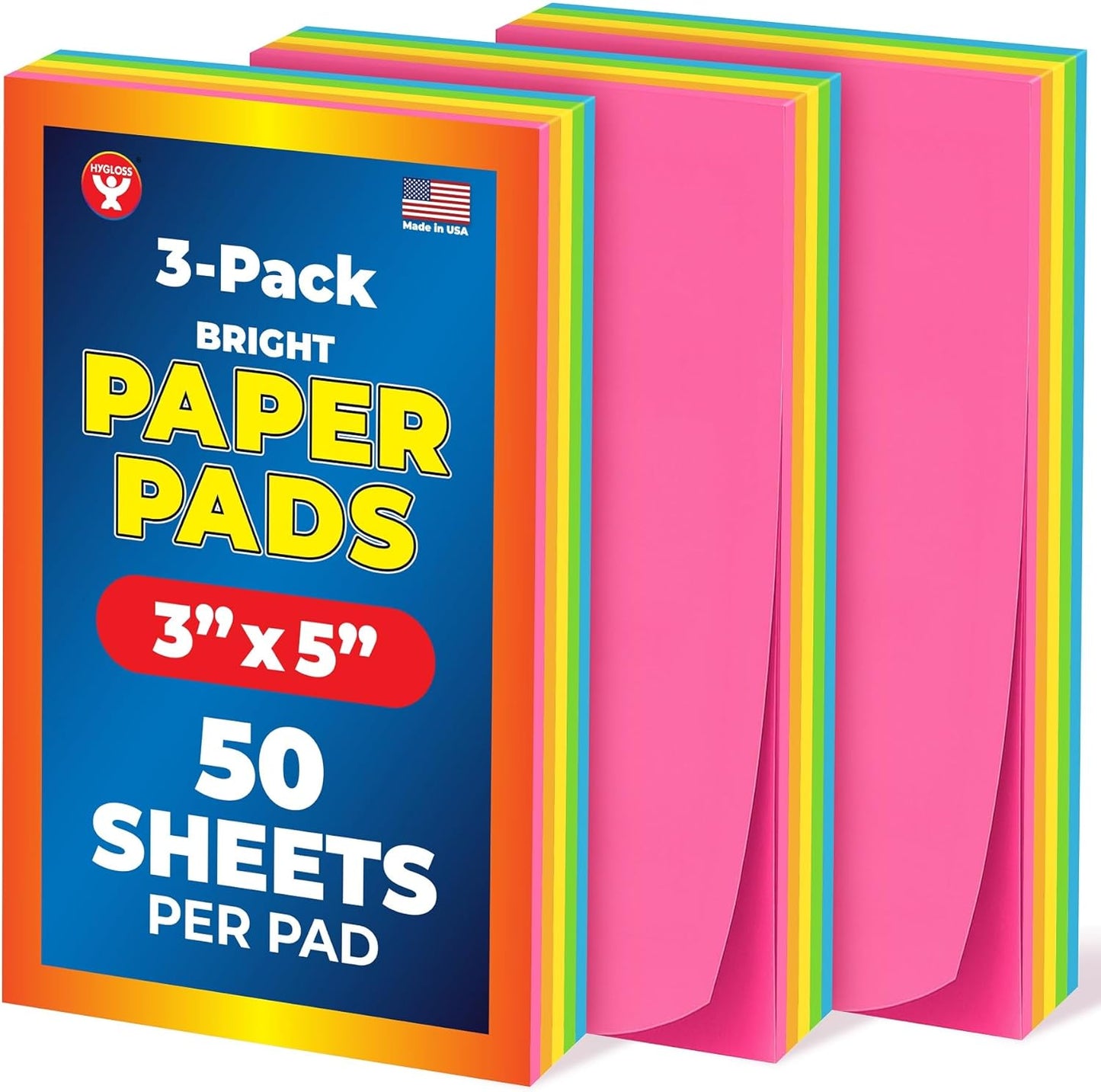 Hygloss Note Paper Cube - 3" Square Non-Sticky Memo Pad - 500 Sheets in White Color - Note Cubes - Perfect for Office & School Supplies - Not Sticky