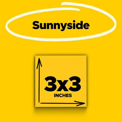 Post-it Super Sticky Notes, 5 Sticky Note Pads, 3 x 3 in., School Supplies, Office Products, for Vertical Surfaces, Monitors, Walls and Windows, First Snow White