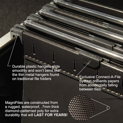 Ultimate Office MagniFile Hanging File Folders V- Bottom Letter Size with 11 inch Magnified Indexes that Double The Size of Your File Titles to Find Files Fast. (Set of 5 Frost)