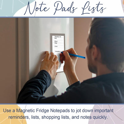 Utron 4 Pack Magnetic Notepads for Refrigerator, 50 Pages/BookGrocery List Magnet Pad for Fridge, Design Magnetic Grocery List Pad for Fridge, Grocery List Notepad, To-Do Memos, List