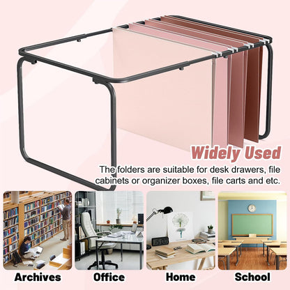 Whaline 36 Pack Dusty Pink Hanging File Folders Letter Size 4 Colors Pink File Pockets with Tab for Home Office Classroom Supplies, 9.2 x 12.8 Inch