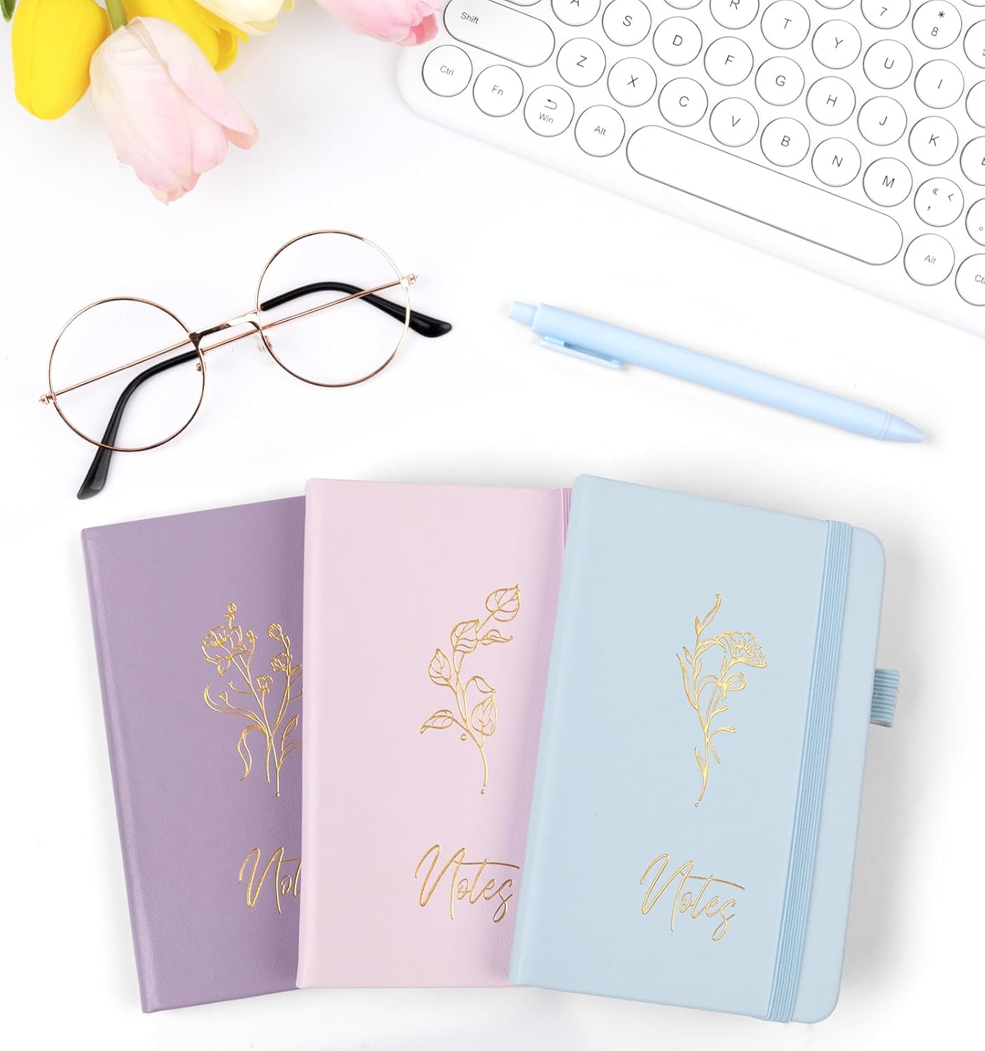 3 Pack Pocket Journaling Notebooks, A6 Small Notebook For Note Taking Journaling Notebooks Journals For Writing Mini Note Pads With Pen Holder 120 Pages 100 GSM Thick Paper(Nude, Brown, Forest Green)