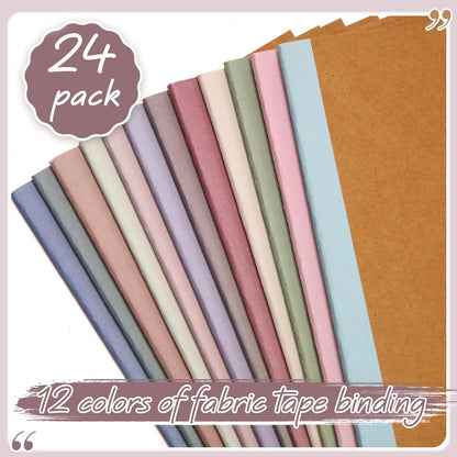 Harloon A5 Composition Notebook Journals 8 x 5.75 in College Ruled Kraft Notebooks with Rainbow Spines Small Lined Composition Book for Office Home(Bright Color,24 Pcs)