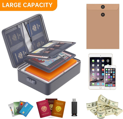 DocSafe 5200°F Document Organizer with Lock, Upgraded Heat Insulated Fireproof＆Water-Resistant Box 8 Layers File Organizer, Portable Home Travel Safe Storage for Important Documents and More