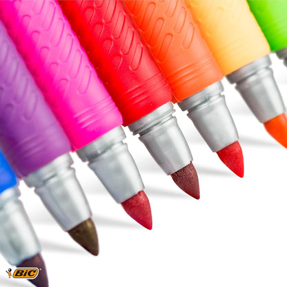 BIC Intensity Black Permanent Markers, Ultra Fine Point, 12-Count Pack of Black Markers With Non-Slip Grip for Comfort and Control