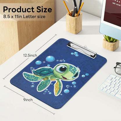 Plastic Cute Clipboard Low-Profile Metal Clip, A4 Letter Size 9 x 12.5 in, 8.5 x 11 Paper Clip Board for Teachers, Nurses, Classroom,Cute Black Cats