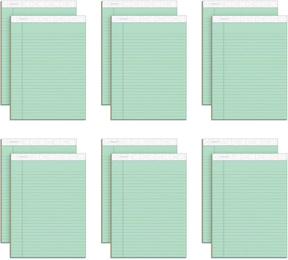 Tops Prism Plus 100% Recycled Legal Pad, 8-1/2 x 11-3/4 Inches, Perforated, Green, Legal/Wide Rule, 50 Sheets per Writing Pad, 12 Pads per Pack (63190)