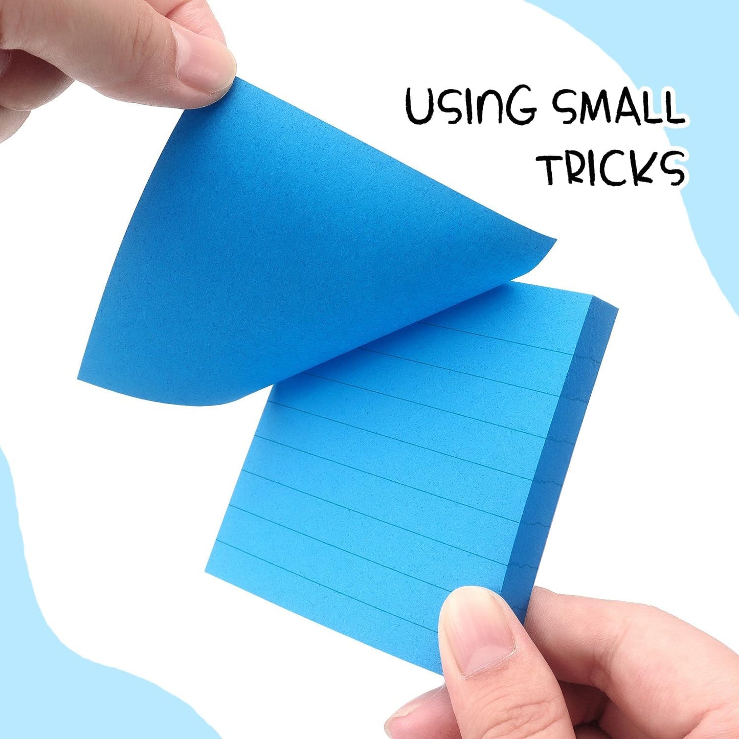 Lined Sticky Notes 3x3 Sticky Notes with Lines Self-Stick Notes Bright Color 4 Pads 90 Sheets/Pad (Pastel)