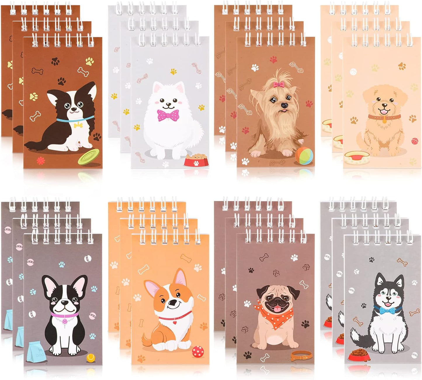 Hooqict 24 Pack Small Pocket Notebook Mini Notebooks Bulk Small Spiral Notepads with 8 Colors, Memo Note Pads for Kids, Work, Office, School, 3.9 x 2.4 Inches