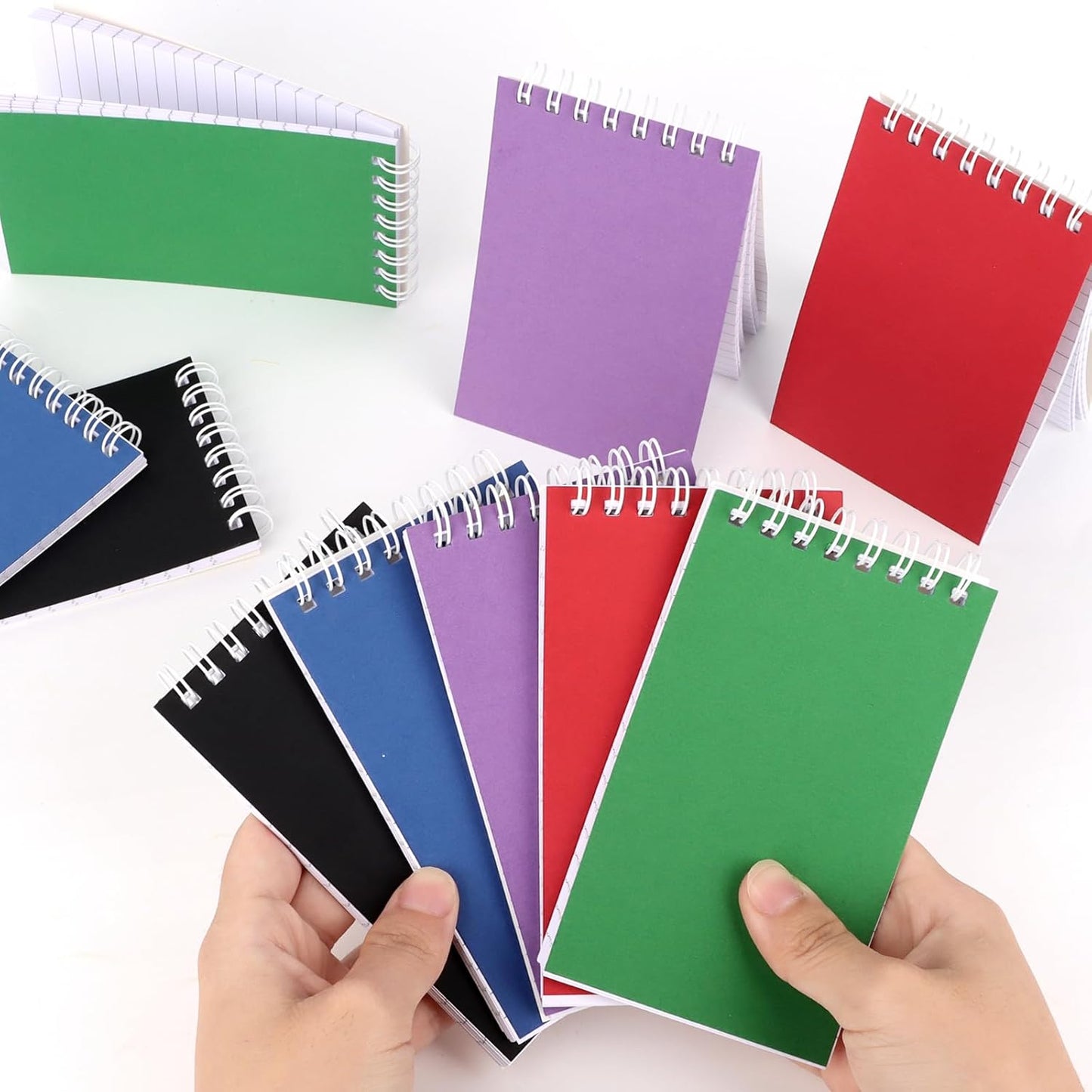 Hxezoc 10 Pack Small Pocket Notebooks, 3 x 5 Inches Mini Kraft Spiral Pocket Notebook with Lined Pages Memo Pads for Kids Home Office School Classroom Decoration Supplies