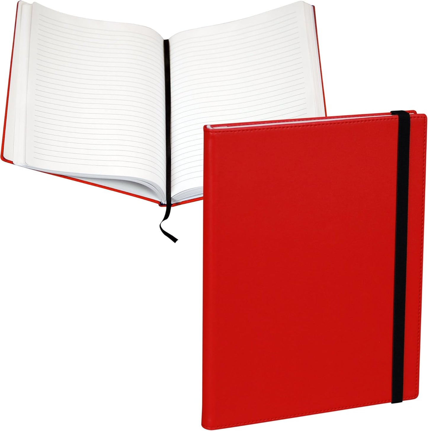 Samsill Large Hardcover Notebook, 240 Lined Notebook Pages, Black, 7.5 x 10 Inch