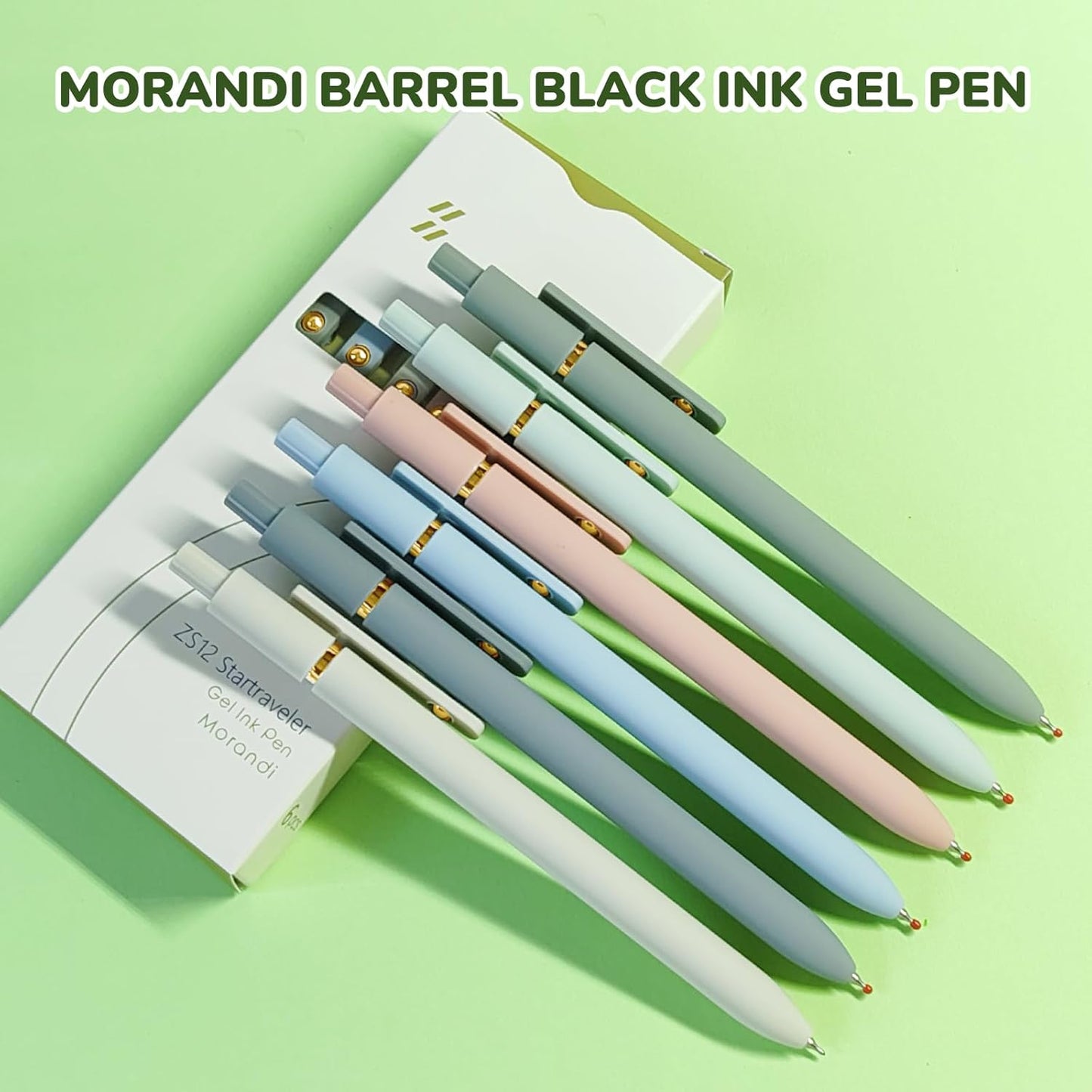UIXJODO Gel Pens, 5 Pcs 0.5mm Black Ink Pens Fine Point Smooth Writing Pens with Silicone Grip, High-End Series Metal Clip Retractable Pens for Journaling Note Taking (Vintage)