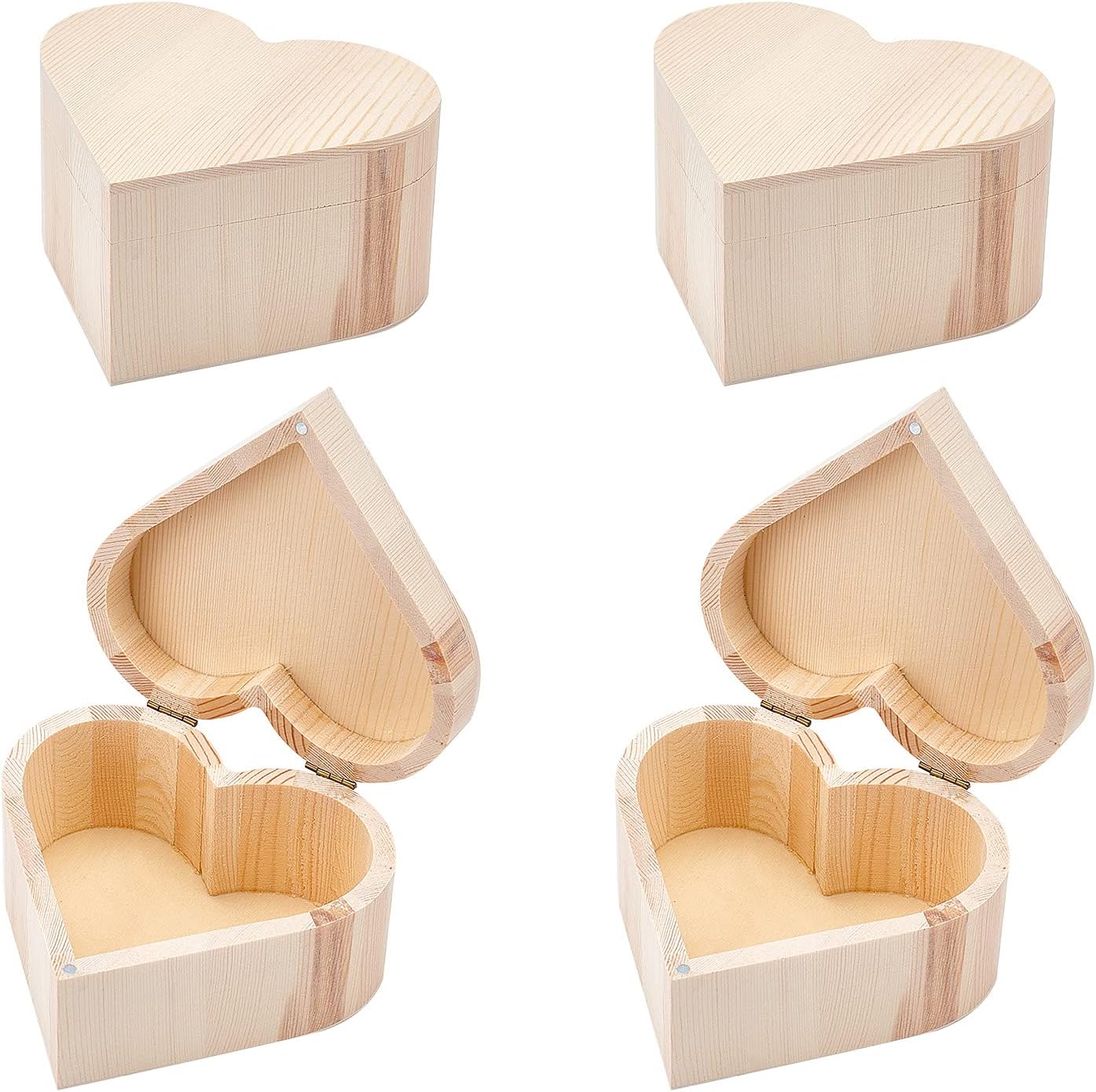 OLYCRAFT Unfinished Wood Box Jewelry Box Unfinished Wooden Artist Tool And Brush Storage Box Wood Pencil Box Small Case with Locking Clasp for Crafting Valentine's Day Easter Decoration